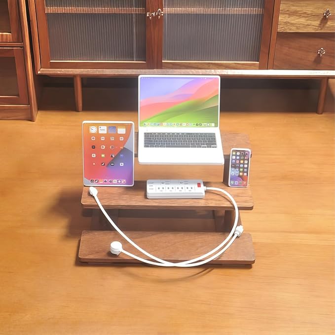 Miniature Electronics Set for Dollhouses: 1:6 Scale Metal Smartphone, Tablet, Laptop & Socket - Doll Accessory Compatible with 1:12 Scale Miniatures - 5 Color Variants (White)