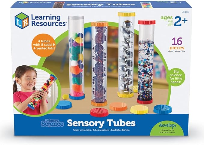 Learning Resources Primary Science Sensory Tubes - Toddler Toys, Homeschool Supplies, Fine Motor Skills, Calm Down Bottle, STEM Manipulatives, Preschool Activities, Montessori Games, Gifts for Kids