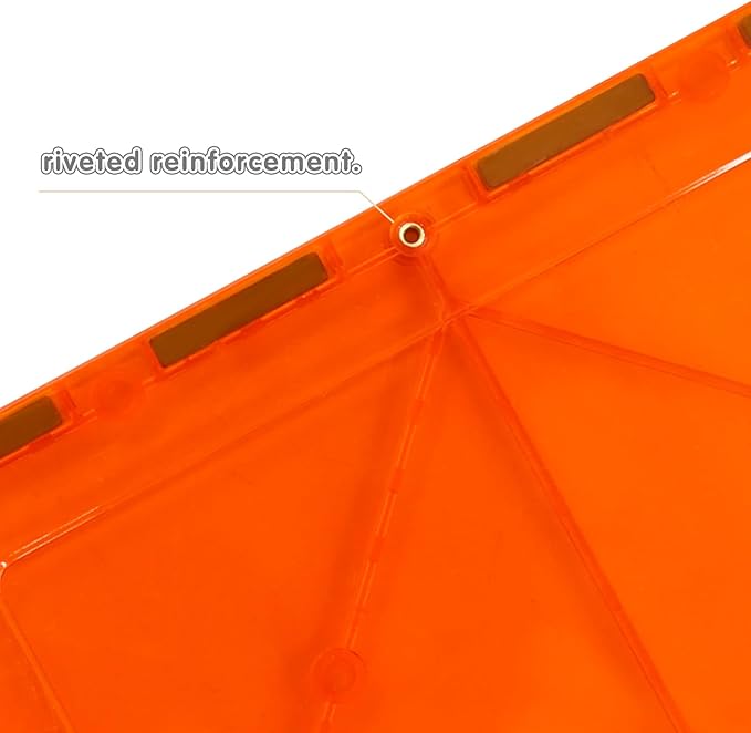 Large Magnetic Tiles Set - 6 Piece Square STEM Learning & Educational Building Kit for Kids - Perfect Construction Toy Gift