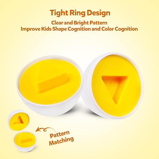 Matching Eggs Color Shape Recoginition Sorter Puzzle Travel Bingo Game Easter Baskets Stuffers Montessori Learning Educational Fine Motor Skill Toy for 3 4 5 Year Old