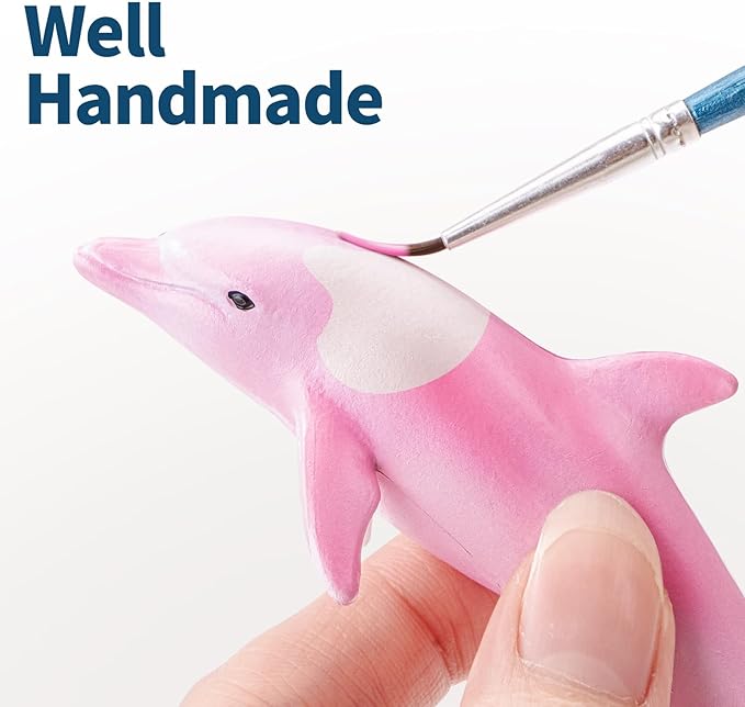 6PCS 5" Realistic Dolphin Figurines Toy for Toddlers, Ocean Animal Bath Toys for Kids, Dolphin Cake Toppers & Birthday Party Favors & Gifts for Boys & Girls