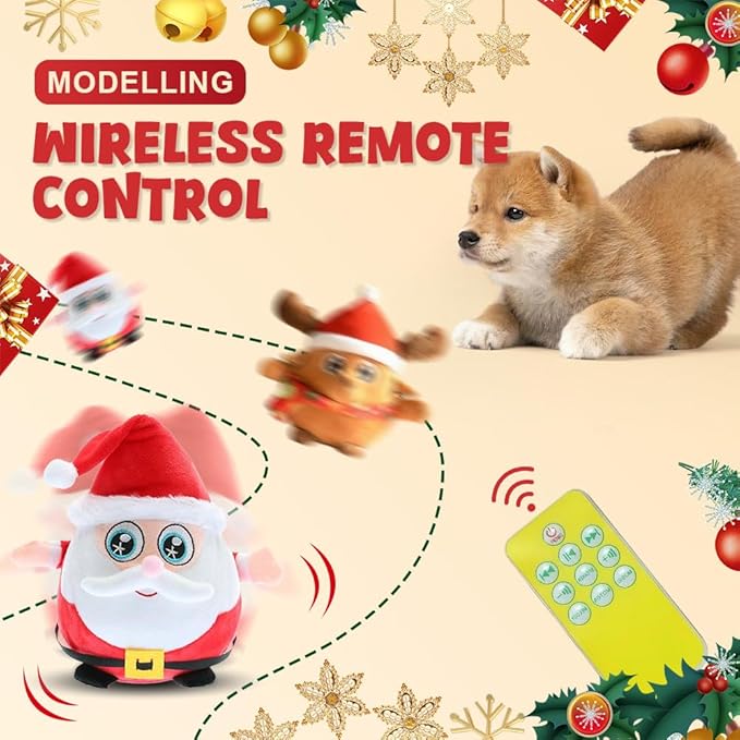 Moving Pet Plush Toys, USB Rechargeable Interactive Dog Toys, Moving Plush Squeaky Toys for Small Medium Large Dogs (Red)