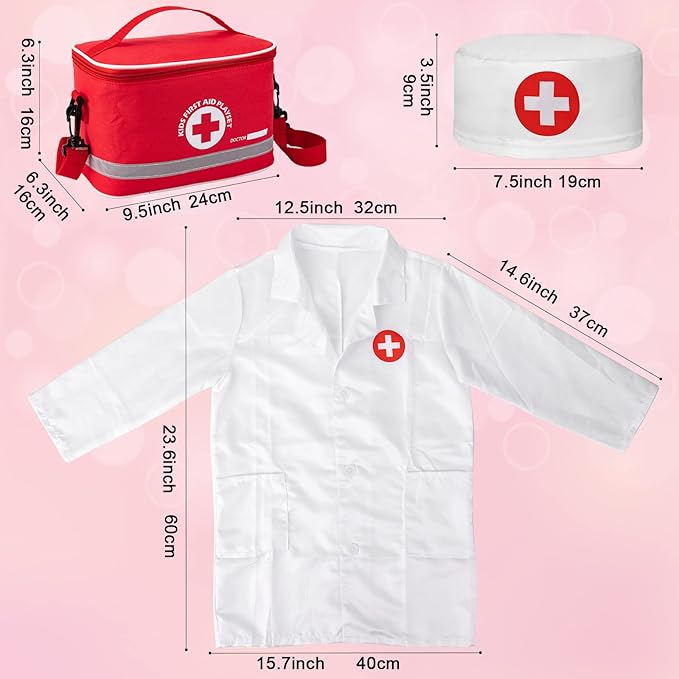 Doctor Kit for Kids, 34 Pcs Kids Doctor Playset Kit for Toddlers 3-5 with Medical Storage Bag & Real Stethoscope, Fun Role Playing Game, Doctor Play for Toddlers Boys Girls Ages 3+