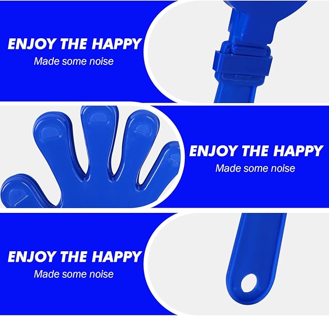 36 Pcs Hand Clappers Noisemakers 7.5 Inch Clappers Noisemakers Plastic Hand Clappers for Birthdays Game Football Sporting Events Cheers Supplies Dance Basketball Football Noisemakers（Blue）