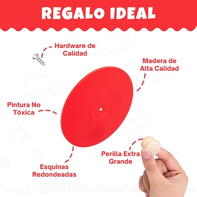 Montessori Baby Toys Play Kit Montessori Mirror Peekaboo Knob Puzzle, Medium Spinning Drum and Rainbow Fabric Ball Kit Toys for6-12Months Toddlers (Mirror Peekaboo Knob Puzzle)