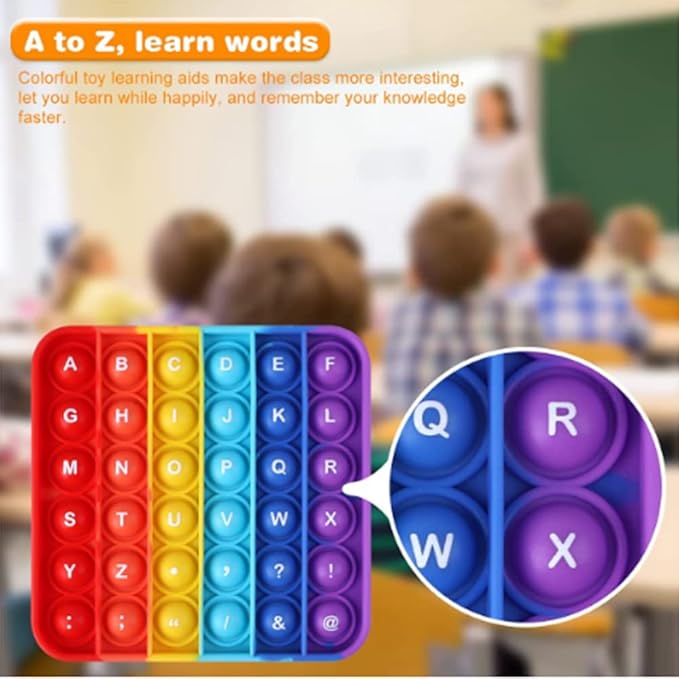 AK-SHIP 2 in 1 Fidget Toys, ABC Learning and Educational Toys, Poppers Fidget Toys,AK-SHIP Stress Relief, Autism Sensory Toys [26 Letters on One Side | Numbers 1-30 on The Other Side] (1 Pack)