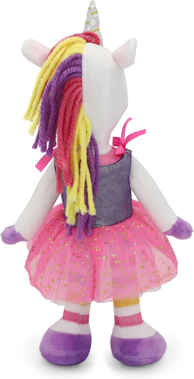 Playtime by Eimmie Unicorn Soft Baby Doll, 14 Inch - Plush Rag Doll with Embroidered Features for Girls (Ages 4 and Up), Educational Stuffed Animal for Imaginative Play & Development