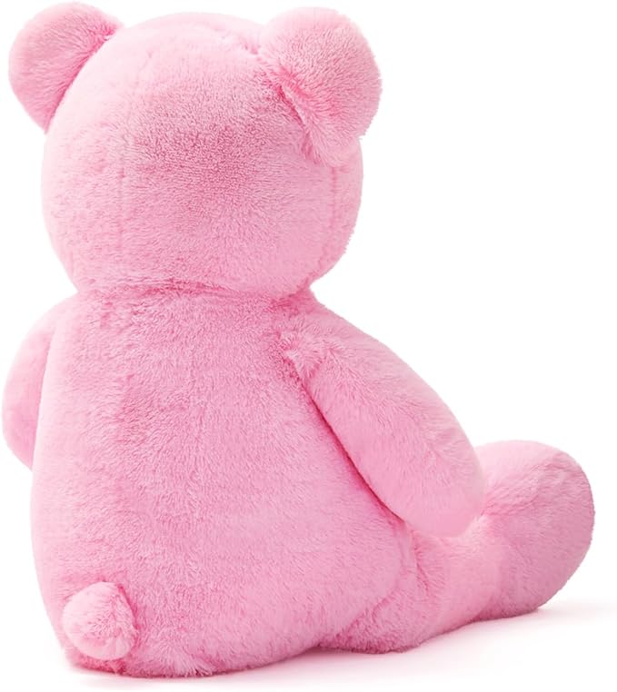 Big Teddy Bear 43.3 inch Giant Stuffed Animal Bears with Love Heart Cute Soft Large Plush Toy for Kids Girlfriend Valentine's Baby Shower, Pink