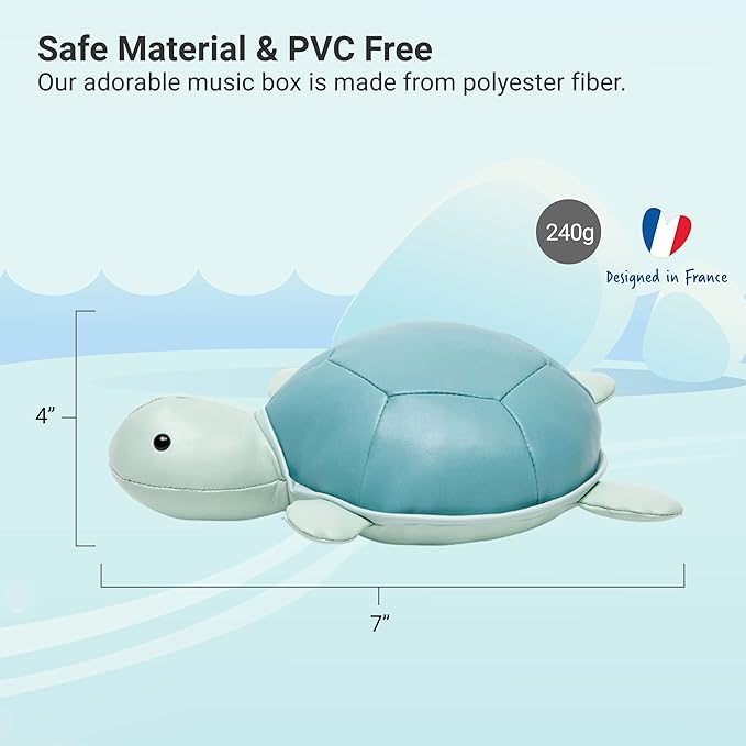 Little Big Friends Musical Baby Toy – Soft Plush Pull-String Cord Classical Toy for Baby & Toddlers | Soothing Stuffed Cuddly Animal Gift | Emilie The Turtle