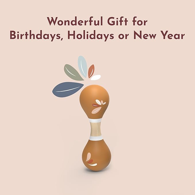 SPEEDY MONKEY Wooden Maracas for Kids | Colorful Maraca Musical Toy | FSC Certified Hand Percussion | Fiesta & Mexican Party Instrument for Toddlers, Pretend Play Rumba Shaker (Color May Vary)