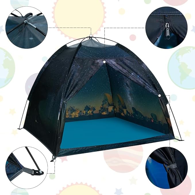Kids Play Tent-61”x61”x45”Imaginative Play Popup Tent Space World Tent for Kids Indoor/Outdoor Fun-Kids Galaxy Dome Tent Playhouse for Boys and Girls,Perfect Kid’s Gift