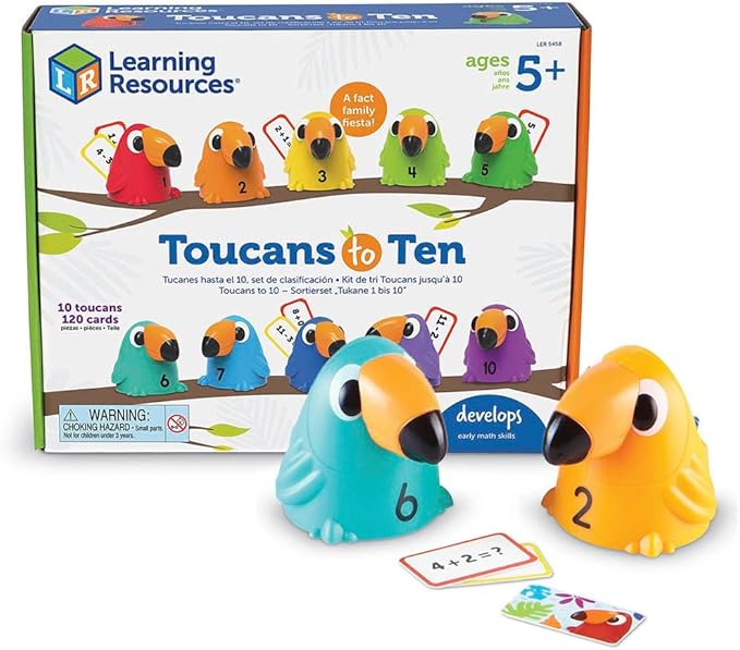 Learning Resources Toucans to 10 Sorting Set, Counting & Sorting, Early Math Skills Toy, Ages 5+, Multicolor