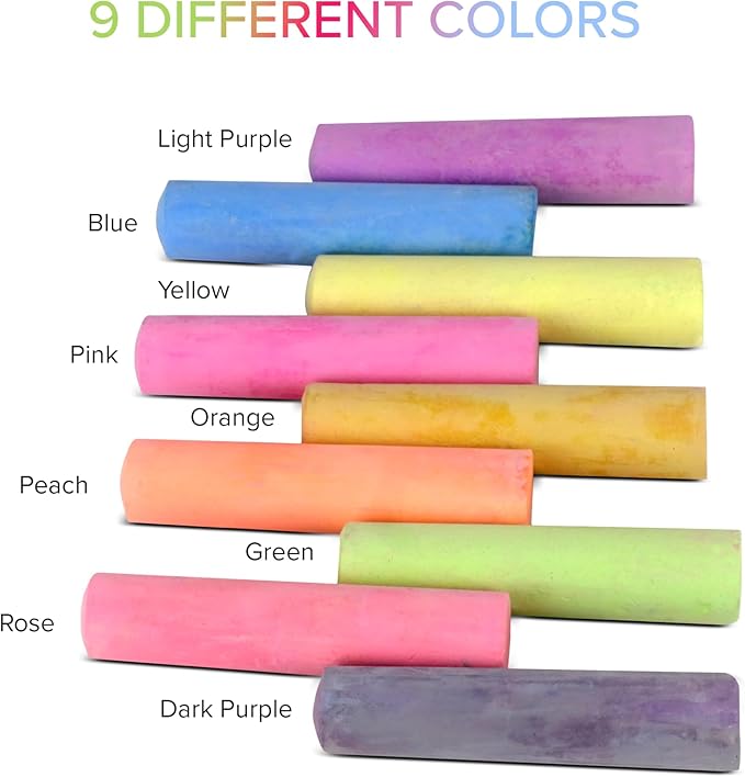 Kid Made Modern Non Toxic Sidewalk Chalk Bucket (24 Count) - Washable Colored Chalk Bulk Set for Kids and Toddlers Outdoor Games