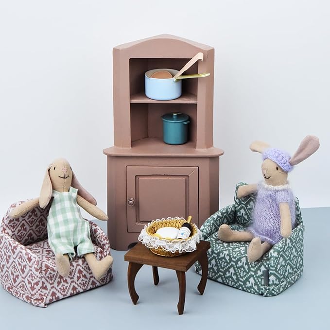 1/12 Scale Miniature Wooden Dollhouse Corner Cabinet for Bedrooms and Living Rooms Dollhouse Furniture Decor for 3+