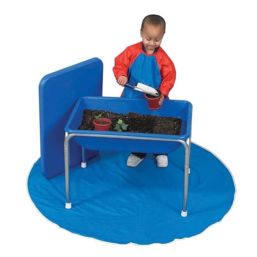Children's Factory 18" Small Sensory Table, Sandbox with Lid, Water Table for Kids, Blue