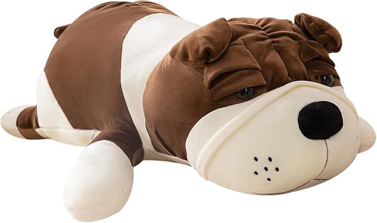 Giant Plush Dog Pillow 39" Super Soft Stuffed Animal - Large Brown Dog Plushie for Bed, Couch,Home Decor,Cuddling Pillow for Adults & Kids (Brown 100cm)