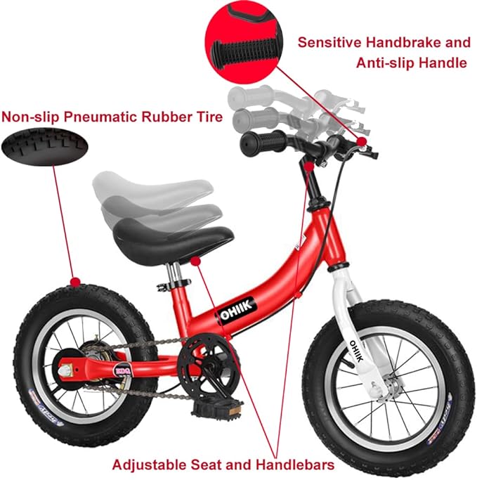Balance Bike 2 in 1 for Kids 2 3 4 5 6 7 Years Old,Balance to Pedals Bike,12 14 16 inch Kids Bike,with Pedal kit,Training Wheels,Brakes