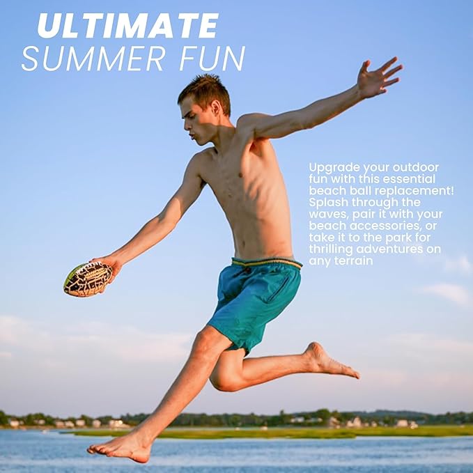 Wave Runner Grip It, Size 9.25in - Water Football, Beach Toys, Kids Outdoor Games for Summer | Pool Toys Football - Special Grip Pattern, Double Laced, Lightweight, All Weather Fun Water Toy