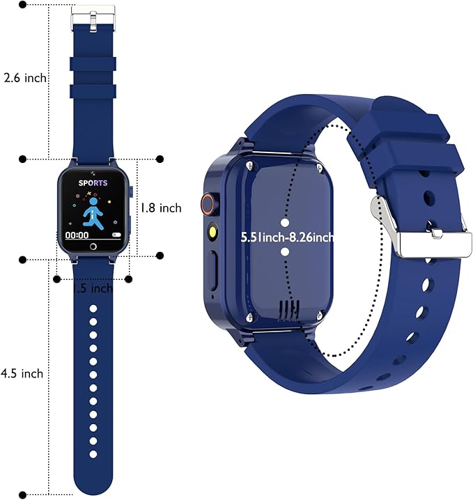 Luyiilo Smart Watch for Kids, with 26 Puzzle Games, Touch Screen, HD Camera, Alarm Clock, Toys for Ages 4-12 Years Old.Birthday Gift for Boys Girls (Blue)