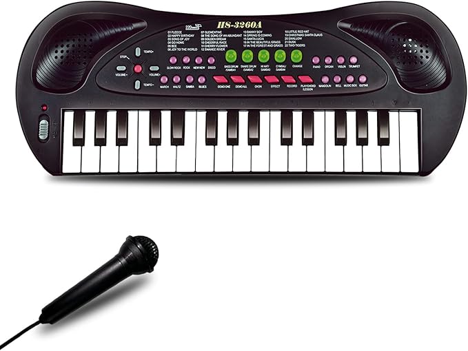 32 Keys Kids Piano Keyboard Toys, Multifunction Keyboard for Kids - Children Early Learning Educational Music Piano Toys for 3-8 Year Old Boys and Girls (Black)