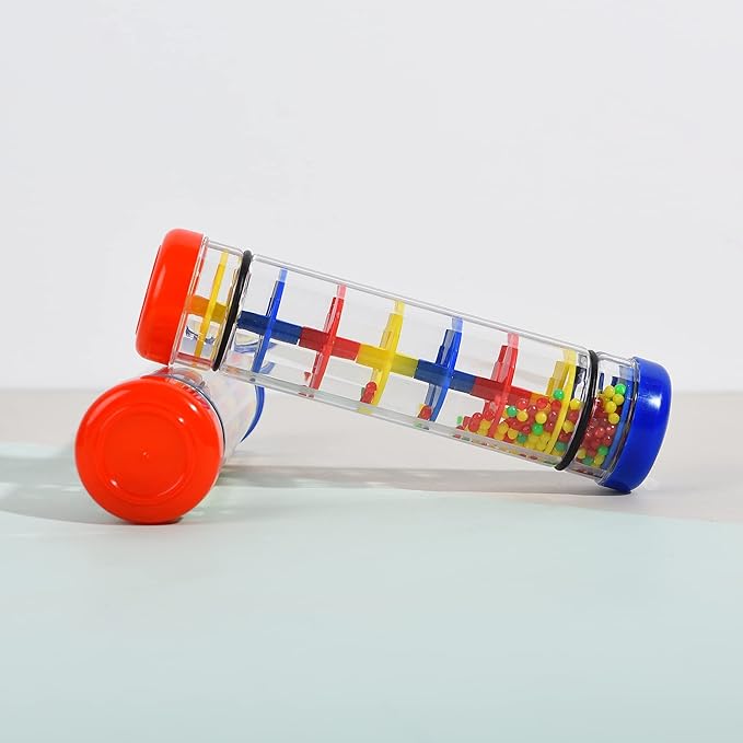 MIHEY 2 Pack Rainmaker Rain Stick Toy, 8 Inch Rainstick Musical Instrument for Babies Toddlers and Kids, Sensory Developmental Shaker
