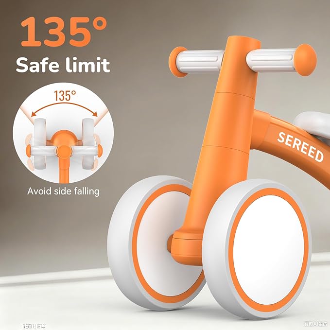 SEREED Baby Balance Bike for 1 Year Old Boys Girls 12-24 Month Toddler Balance Bike, 4 Wheels Toddler First Bike, First Birthday Gifts