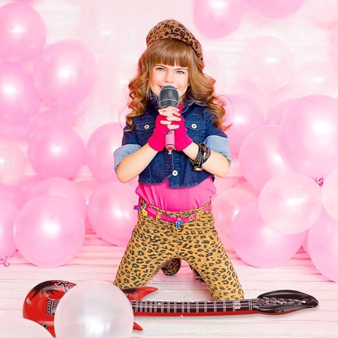 Inflatable Musical Balloons Photo Booth Props Guitar Christmas Halloween Decoration Saxophone Microphone Balloon Instrument Toys, Party Supplies Favors Decorations