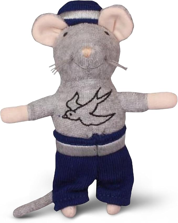 Sailor's Cabin to Go + Grandpa Plush 11cm – Easy DIY Dollhouse in Suitcase | Wooden Furniture, Nautical Decor & Decoration Sheets | 1:12 Scale | Sam & Julia's Mouse Mansion