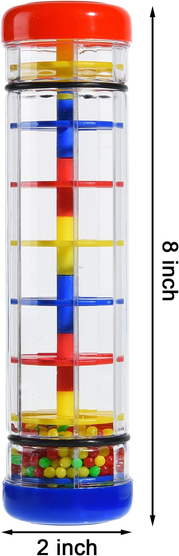 MIHEY 2 Pack Rainmaker Rain Stick Toy, 8 Inch Rainstick Musical Instrument for Babies Toddlers and Kids, Sensory Developmental Shaker