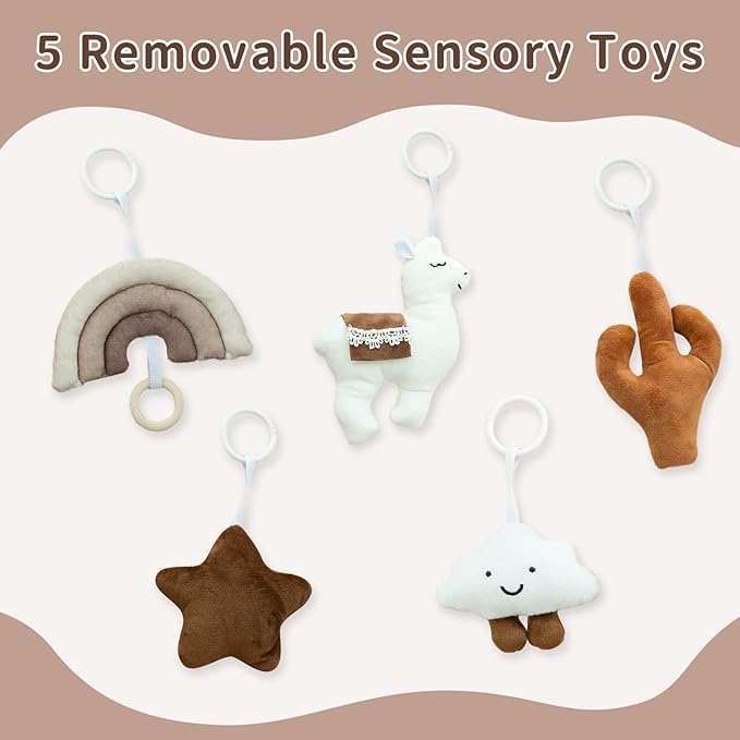 Baby Gym Mat Infant Activity Gym Mudcloth Baby Activity Center with Play Mat with 5 Toys for Babies as Shower Use