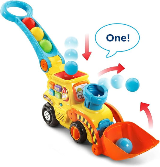 VTech Pop-a-Balls Push and Pop Bulldozer, Yellow