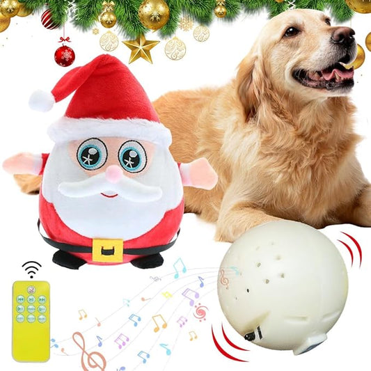 Moving Pet Plush Toys, USB Rechargeable Interactive Dog Toys, Moving Plush Squeaky Toys for Small Medium Large Dogs (White)