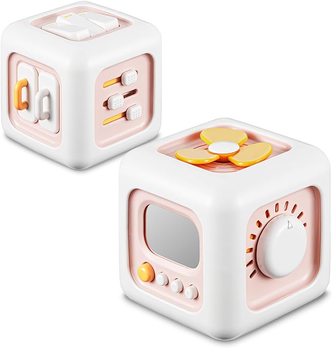 Busy Cube, Toys for 1 Year Old Girl Gifts, Montessori for Baby Girl, Travel Sensory Toys for Toddlers 1-3, Learning Fine Motor Skills| 1st Birthday Girl Gifts 12 Months Stocking Stuffers