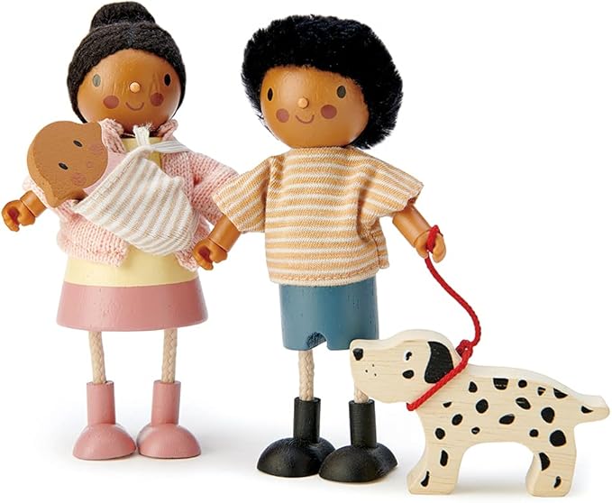 Tender Leaf Toys - Mrs. Forrester and The Baby - Detailed Wooden Doll with Flexible Arms and Legs for Dollhouse - Encourage Creative and Imaginative Play for Children - Age 3+