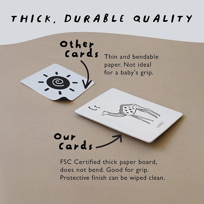 Wee Gallery Educational Flashcards for Babies, Double Sided Black and White Learning Flash cards, Nature Number Cards for Visual Stimulation and Cognitive Development of Infants and Toddlers