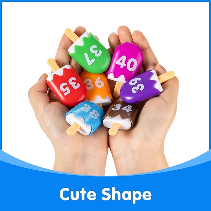 Mini Number Pops 31-40 — Number Learning Toys,Montessori Color Matching Learning Toys & Toddler Math Toys