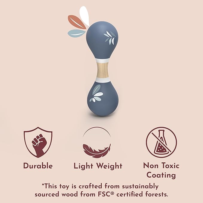 SPEEDY MONKEY Wooden Maracas for Kids | Colorful Maraca Musical Toy | FSC Certified Hand Percussion | Fiesta & Mexican Party Instrument for Toddlers, Pretend Play Rumba Shaker (Color May Vary)