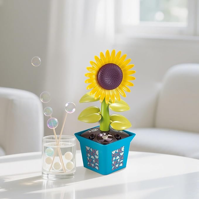 Musical Sunflower Piano Game Machine, Interactive Building Blocks Toy with Watering Can (Sunflower)