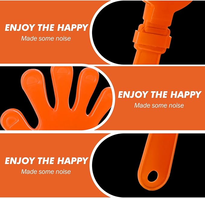 36 Pcs Hand Clappers Noisemakers 7.5 Inch Clappers Noisemakers Plastic Hand Clappers for Birthdays Game Football Sporting Events Cheers Supplies Dance Basketball Football Noisemakers（Orange）