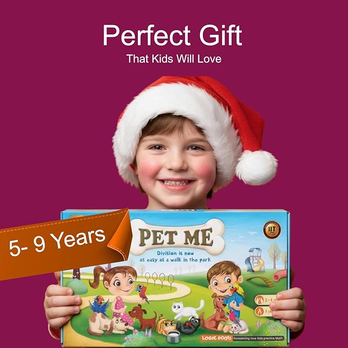 Pet Me Multiplication and Division Game - Fun Math Board Game for 5 - 9 Year Olds, Easy Start STEM Toy, Perfect Educational Gift for Kids (Girls & Boys), Homeschoolers, Grade 1 and Up