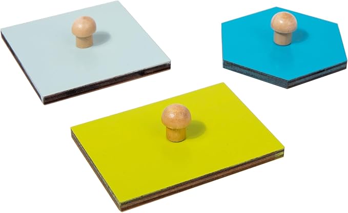 Montessori Toy for Babies 12-18 Months Wooden Shape Puzzles for Toddlers 1-3,Shape Peg Puzzles,Baby Puzzle 12-18-24 Months with Knob,Color & Shape Sorter for Toddlers(12 Geometric Shapes)
