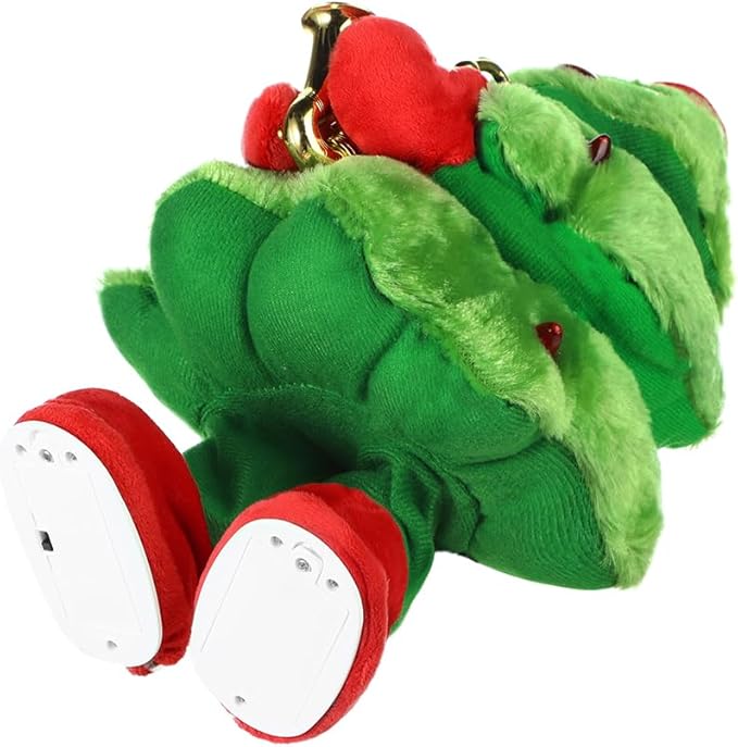 Twisting Singing Christmas Tree Santa Claus Reindeer Electric Musical Dancing Repeat What You Say Interactive Animated Plush Doll Figures with Songs Lights Funny Talking Glowing Doll Xmas Gift Decor