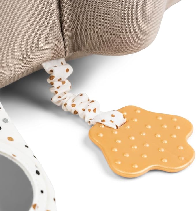 Done by Deer Tummy Time Pillow 3-6 Months - Activity and Tummy Time Toy for Baby 3 Months+ - Soft Floor Pillow with Baby Teething Toys, Small Mirror, Tags, and Crinkle Sounds for Sensory Exploration