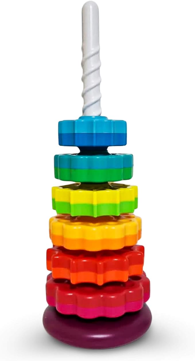 ODELA Spinning Toy – Premium Stacking Toy for Kids – Strong ABS Plastic – Rainbow Spinning Wheel Toy – Fun and Engaging Brain Development Toys for Kids