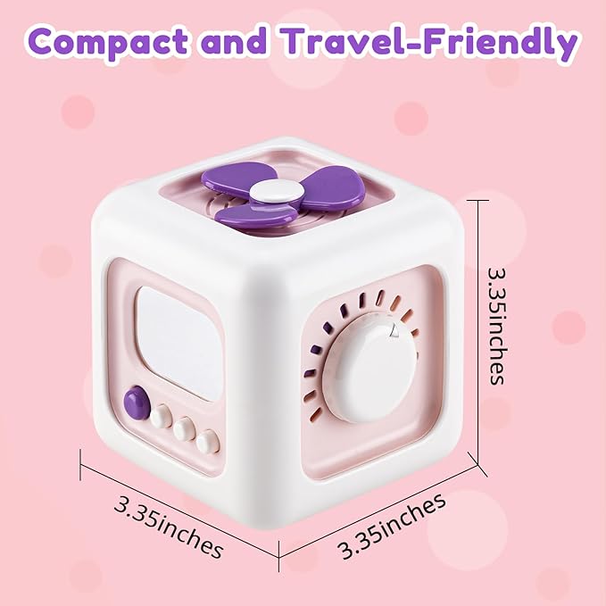 Busy Cube Toy for 1 Year Old Girl Gifts, Montessori for Baby Girl, Travel Sensory Toys for Toddlers 1-3, Learning Fine Motor Skills| 1st Birthday Girl Gifts 12 Months Stocking Stuffers