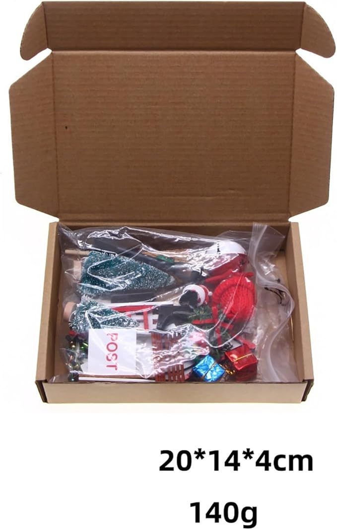 LOGOFUN Miniature Fairy Door Elf Gnome Set with Yellow Bell for Dollhouse Christmas Scene Decoration