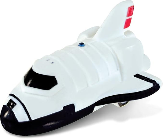DolliBu Space Shuttle Model Bath Buddy Squirter Toy - Floating Rubber Space Themed Bath Toy for Pool or Bathtub, Cute Bathroom Toys for Toddlers, Babies, and Kids - 3 Inches