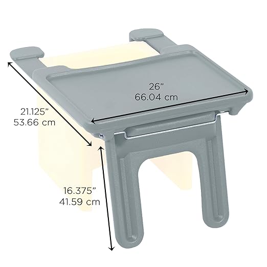 Children's Factory Edutray Kids Desk, Converts Cube Chair to Desk, Space-Saving Toddler Desk Converter, Homeschool & Classroom Study Desk, Gray