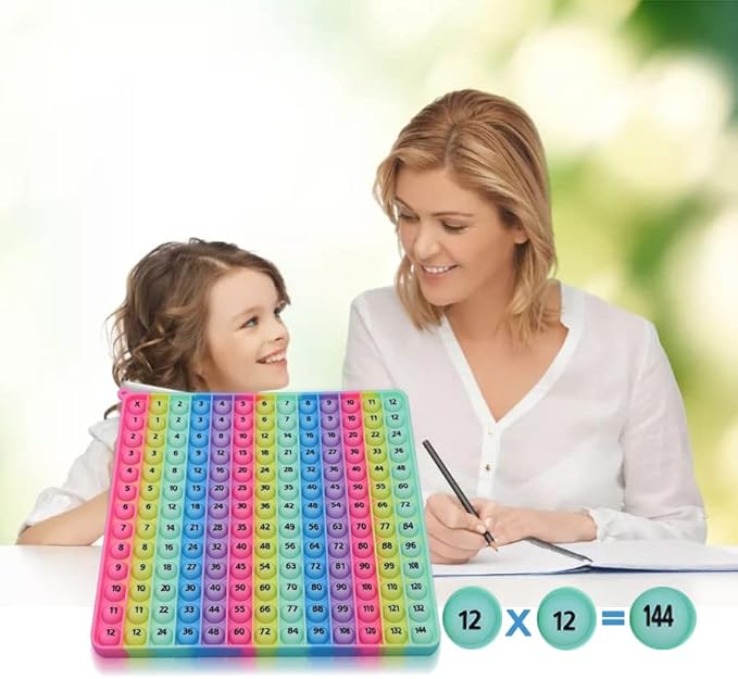 12 Multiplication Table Learning Workbook P00P Fidget Multiplication Game 12x12 Table Math Games Digital Table Toy, Fidget Learning Game Toy Relieves Stress, Creates Various Math Operations