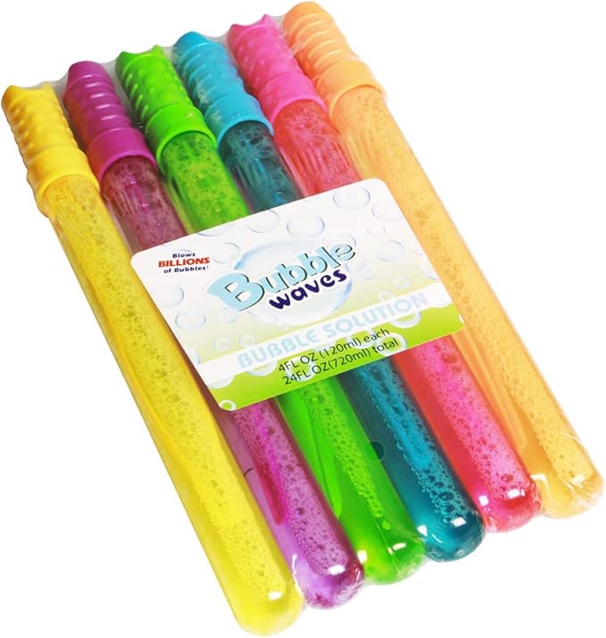 Novelinks 4oz Big Bubble Wands 12 Pack - 14’’ Blow Bubbles Solution Bubble Blowing Summer Toy for Party Favor Outdoor Activity